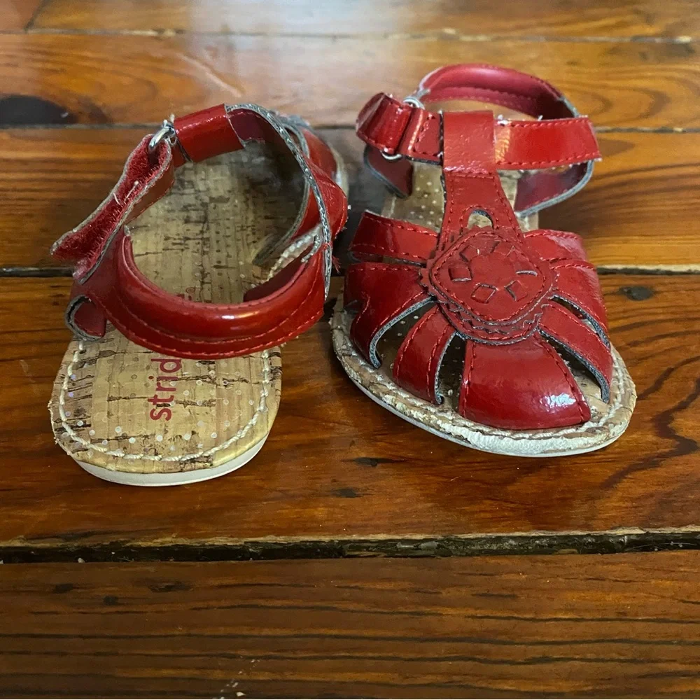 Stride Rite Red & Cork Lucia Strappy Sandals Size 4.5